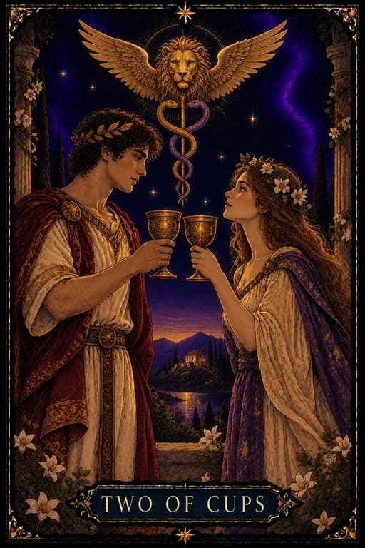 Карта Таро Two of Cups